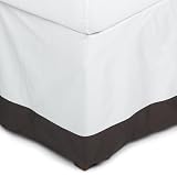 Pinzon Hotel Banded Egyptian Cotton Sateen Queen Bed Skirt, Espresso