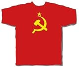 USSR Soviet Union Republic  Hammer and Sickle  T-shirt, Medium, Red