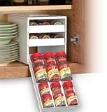 18-Bottle Spice Organizer with 3 Drawers (White)