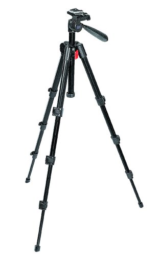 Manfrotto 718SHB Digi Mini Short Tripod with Integrated 3-Way Head and Carrying Bag (Black)