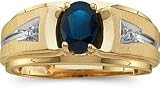 Oval-Cut Sapphire & Diamond Gemstone Ring