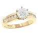 Round Channel Diamond Engagement Ring .35cttw (CZ ctr)