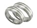 Aisha Titanium & Double Stripe Silver Wedding Band Set