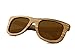 Zebra Wood Sunglasses with Polarized Lens - Natural Striped Zebra Wood Frame- Premium Wayfarers (Brown)