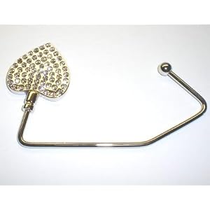 5 New Crystal Heart Purse Hook Hangers W/carrying Pouches