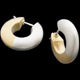 18 Karat Yellow and Platinum Hoop Earrings