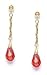 14k 9x6 mm Briolette Padparadscha-Sapphire Crystal Earrings