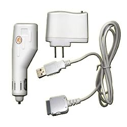 USB Travel Kit with Car Charger, Travel Adapter & Cable for Apple iPod