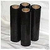 - 	 4 Rolls BLACK Hand Pallet Shrink Wrap Plastic Stretch Film 18" Wide x 1500 Ft. 80 Gauge