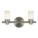 Brushed Steel Modern 2-Light Wall Bar
