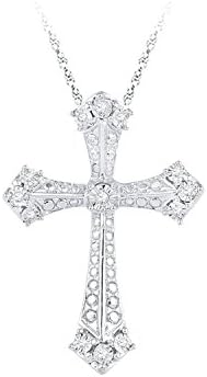 1/20 ct. tw. Diamond Cross Pendant in Sterling Silver