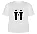 Stickmen Holding Hands (Peace) Shirt High Quality T-Shirt White X Large
