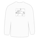 Long Sleeve T-shirt with man, Italy, black and white, Europe, horse, equine, riding