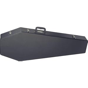 Click here to buy Coffin Case G-185 Universal Wood Guitar Case, Black Exterior with Red Interior.