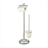 Vintage Pedestal Toilet Paper Holder W  Stool Brush Holder Finish: Dark Bronze