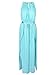 Choies Women's Blue Cut Away Open Waist Split Holiday Beach Maxi Sundress M