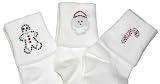 Girls Christmas Santa Candy Cane Gingerbread Rhinestone Studded Socks