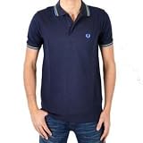Polo FRED PERRY Navy Canary Slim Fit Manches Courtes Homme