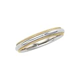 14K Two Tone Gold Comfort-Fit Milgrain Band