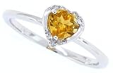 0.58Ct Heart Shaped Citrine and Diamond Ring in 10Kt White Gold 31RHjcn3DvL. SL160 0.58Ct Heart Shaped Citrine and Diamond Ring in 10Kt White Gold