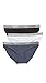 Calvin Klein Women's 3 Pack Logo Cotton Bikini Panty, Black/White/Stone Lead, Medium