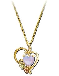 Landstroms Black Hills Gold Necklace with Opal Heart Pendant - PE628