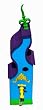 Birdhouse - Funky Flourish Turquoise Purple Green with Yellow Hose Bib 23" Tall R-134