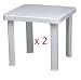 Resol Sun Lounger Side Table / Garden Table Polypropylene Plastic (Pack of 2) - UV Resistant, stylis