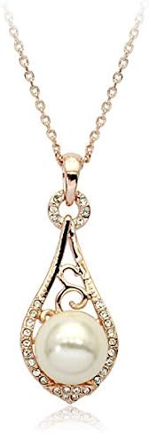 Popular Fashion Italina Rigant New Arrival Elegant Drop Pearl Pendant Necklace Made With Austrian Crystal Stellux Top Quality RG76422 By Eva Fs.