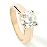 14K White or Yellow Gold Four Prong Solitaire Moissanite Ring