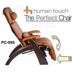 The Human Touch Power Electric Perfect Chair Recliner - PC95 PC-095 Walnut Recline Wood... by The Human Touch Power Electric Perfect Chair Recliner - PC95 / PC-095 Walnut Recline Wood Base Cognac Premium Leather Pads - Interactive Health Zero Anti Gravity Chair
