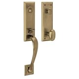 Baldwin 85352/5447.050.entr Satin Brass & Black Single Cylinder Cody 3/4 Handleset with Bethpage Lever