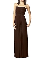 Strapless Floor Length Chiffon Bridesmaid Dress/Prom Dress 