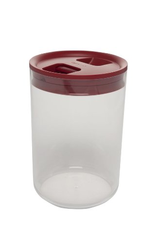 Click Clack Pantry Canister, 4.2-Quart, Red Lid