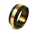 Ring aus Titan Black Edition mit 24k/pl. Gold Einlage