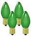 Ammsia Sienna Pack of 4 Opaque Ceramic Green C7 Christmas Replacement Bulbs