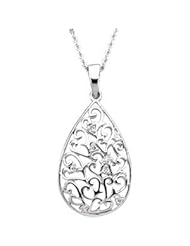 Sterling Silver-Tear Of Sympathy Pendant & Chain by US Gems
