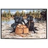 Associated Weavers Fishing Black Labradors Creel Wildlife Rug 36"X52" -