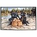 Associated Weavers Fishing Black Labradors Creel Wildlife Rug 36"X52" -