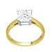 Certified 1.02 Carat K I2 Princess Cut Diamond Engagement Solitaire Ring in 18ct Solid Yellow Gold