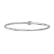 14K White Gold 0.03 ct. Diamond Bangle Bracelet