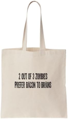 Zombie Underground 2 Of 3 Zombies Prefer Bacon To Brains Natural Canvas Tote Bag