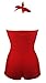 COCOSHIP Solid Red Elegant Retro Boy-Leg One Piece Ruched Maillot Swimsuit 14(FBA)