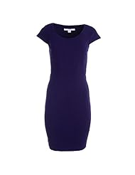 Knee Length Cap Sleeves Ponte  Dress