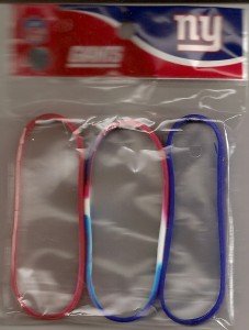 New York Giants Rubber Wristbands 3 Pack