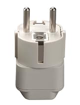 Grounded Europe Adapter - USA to Europe - CE Certified - Beige - Heavy Duty Adapter Plug