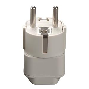 Grounded Europe Adapter - USA to Europe - CE Certified - Beige - Heavy Duty Adapter Plug