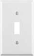 Leviton 88001 1-Gang Toggle Device Switch Wallplate, Standard Size, Thermoset, Device Mount, White