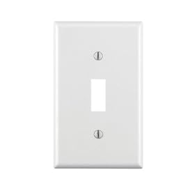 Leviton 88001 1-Gang Toggle Device Switch Wallplate, Standard Size, Thermoset, Device Mount, White