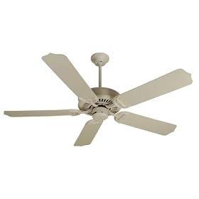 Craftmade PF52AW 52-Inch Porch Fan with B552S-OAW Outdoor Antique White Blade Set, Antique White